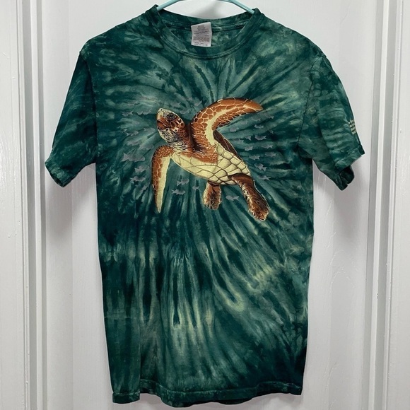 Tie Dye Seafoam Sea Turtle Rescue and Rehabilitation Center Short Sleeve Shirt - Picture 1 of 5